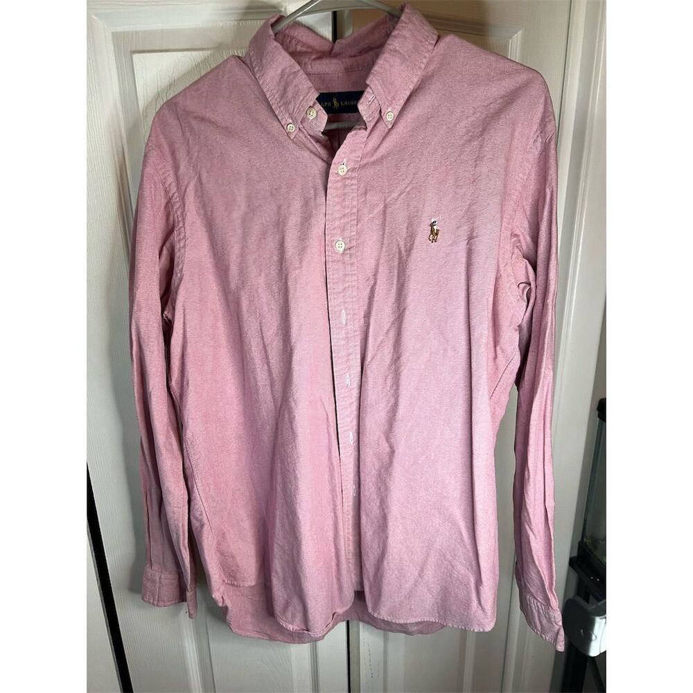 Polo Ralph Lauren Men's Pink Long Sleeve Button-Down Oxford Shirt Size L